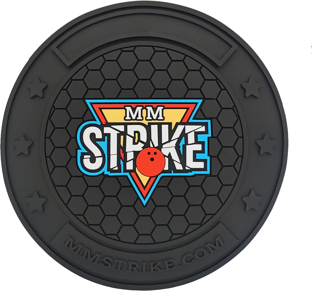 MMSTRIKE 2x Bowling Shammy Leather Pad+Black GripFlex Rubber Base Disc-Hook & Loop System.Oil Remova