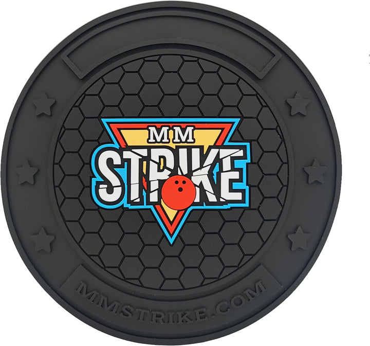 MMSTRIKE 2x Bowling Shammy Leather Pad+Black GripFlex Rubber Base Disc-Hook & Loop System.Oil Remova