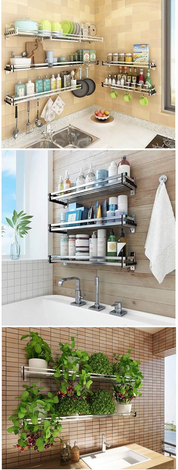 Hestiyaa Besteckkasten Gewürzregal Edelstahl Gewürzregale aus Metall Für Gewürze als Küchenablage Sc