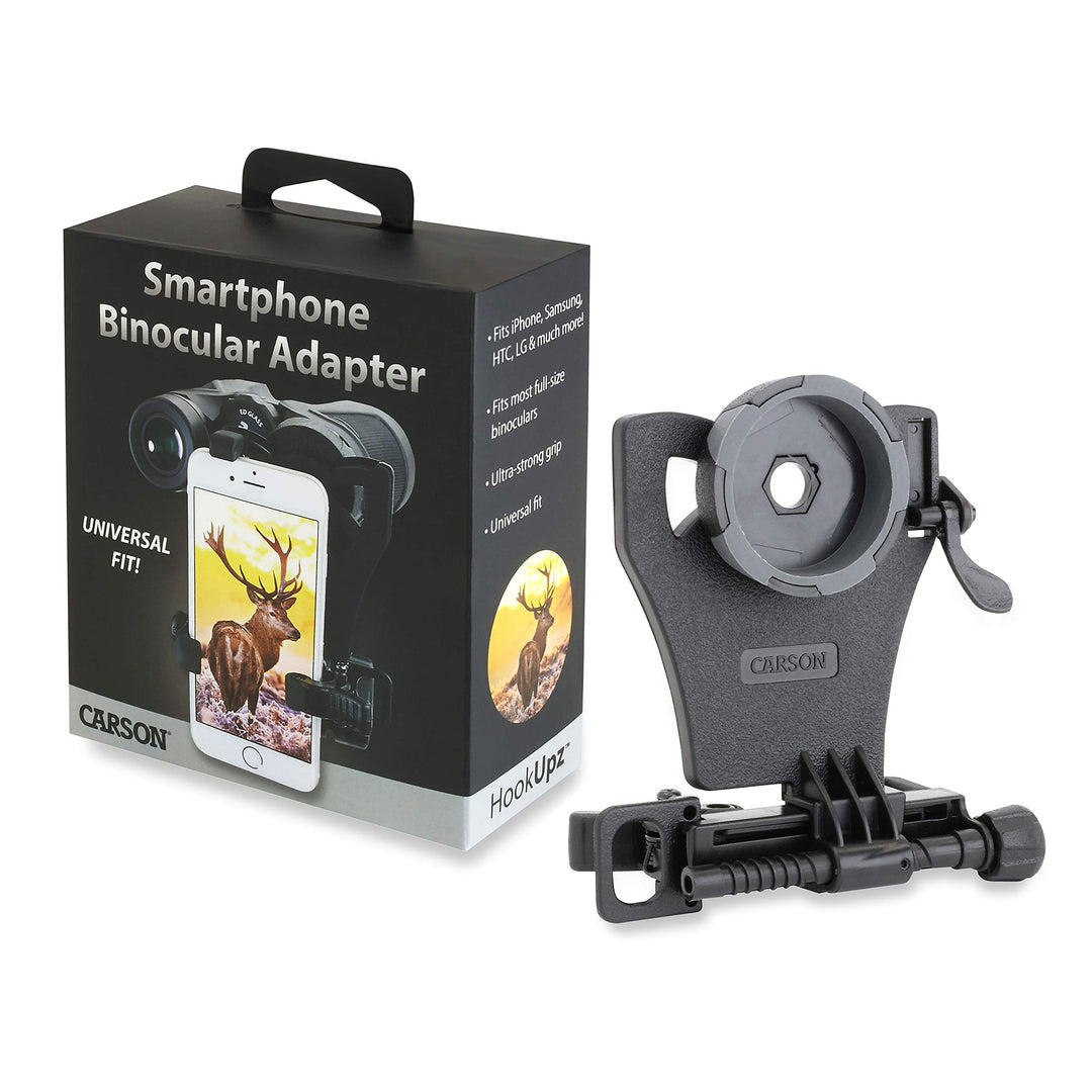 Carson HookUpz Universal Smartphone Adapter für Full-Size Ferngläser zur Aufnahme von Fotos und Vide