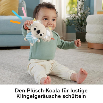 Fisher-Price Simply Senses Sensorische Erlebnisdecke - mit Plüsch-Koala, Spiegel, Rassel, Beissring