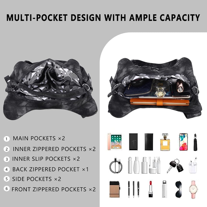 Angel Kiss Damen Schultertasche Hobo Tasche Umhängetaschen Schlusstaschen Henkeltaschen weiches PU L