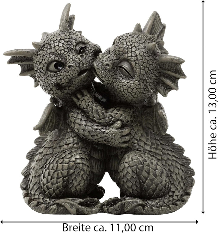 MystiCalls by Mayer Chess Gartenfigur Gartendrache - Modell Loves klein - Fantasy Figur Deko Drache
