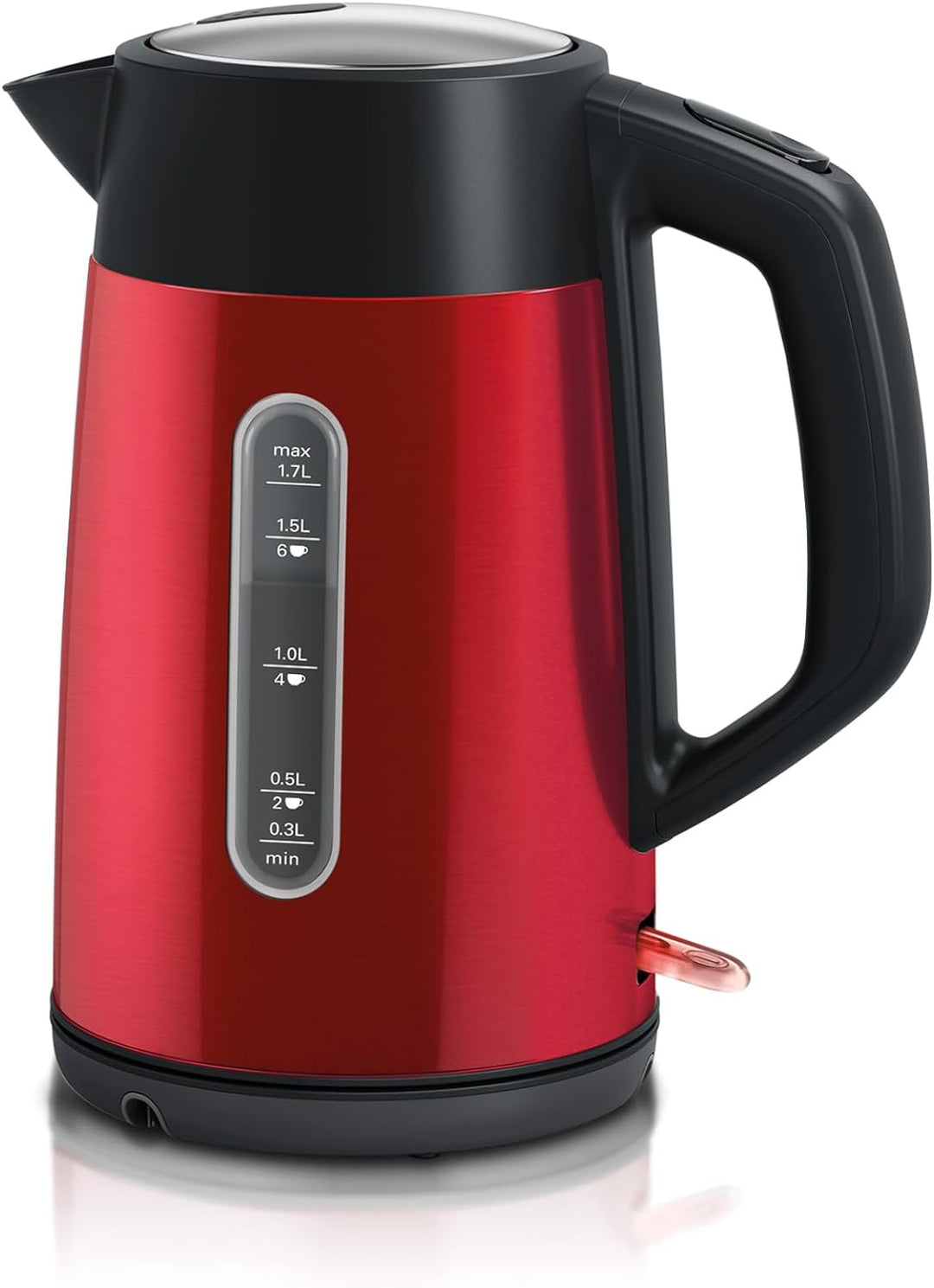 Bosch kabelloser Wasserkocher DesignLine TWK4P434, Ausgiessen ohne Spritzer, Tassenanzeige, Wasserst