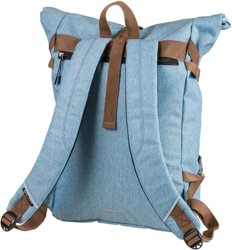 Walker 42158-073 - Rucksack Concept Y Washed Blue mit Hauptfach, Laptop-Fach, Rücken-Polsterung, ger