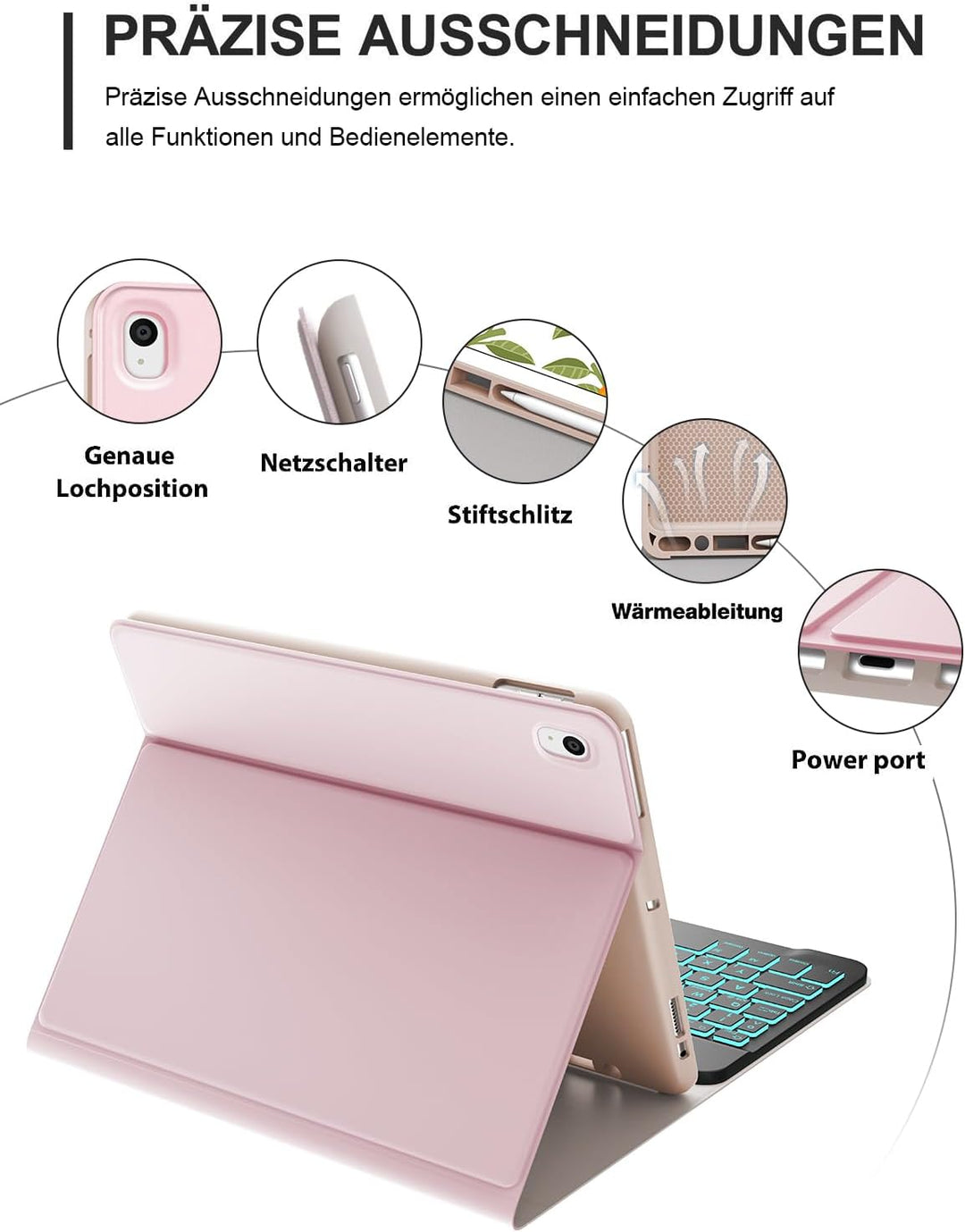 IVEOPPE Tastatur für iPad 9. Generation, Hülle Tastatur für iPad 10.2" (9./8./7. Generation), Magnet