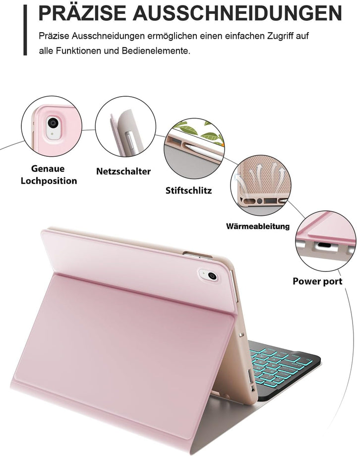 IVEOPPE Tastatur für iPad 9. Generation, Hülle Tastatur für iPad 10.2" (9./8./7. Generation), Magnet