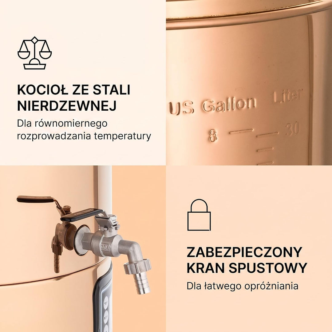 Klarstein Mundschenk Maischekessel Copper 30 Liters 30 Liters Copper, 30 Liters Copper