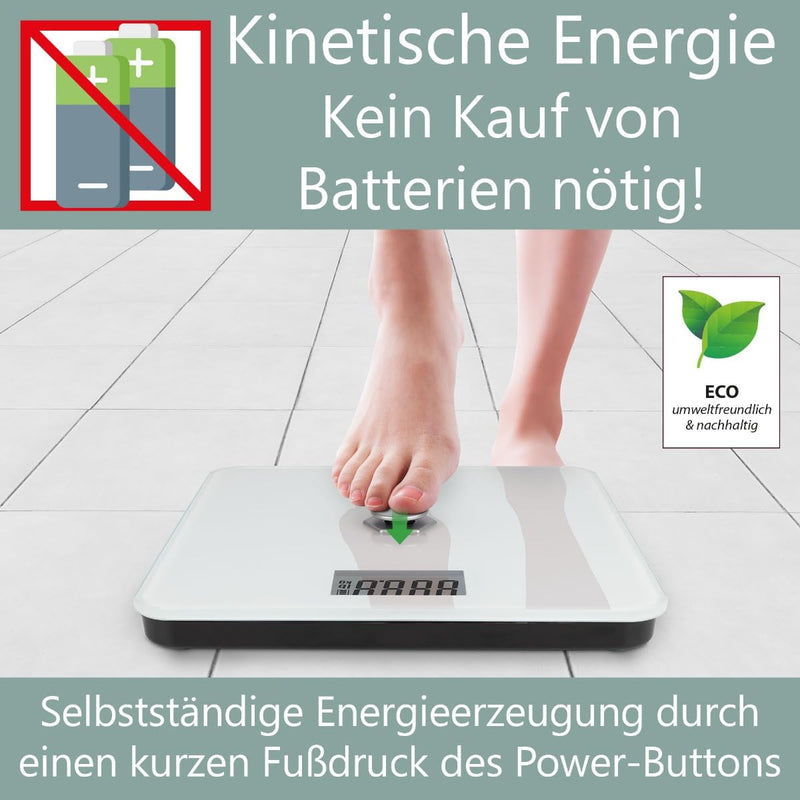 ProfiCare® Personenwaage ohne Batterie, Waage mit Messbereich von 5g – 180 kg und grossem LCD-Displa