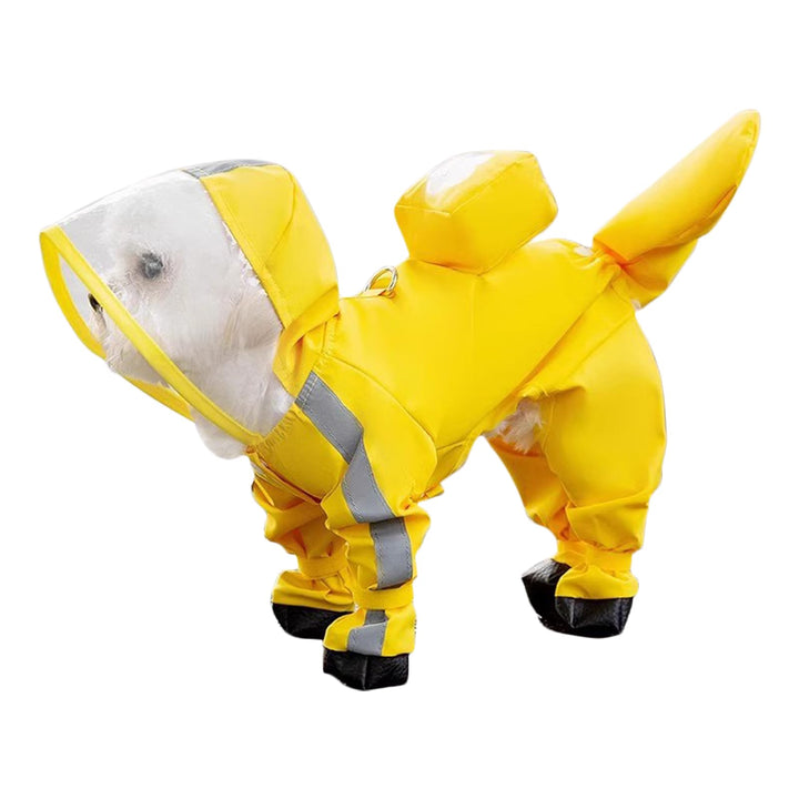 PETCUTE Hund Regenmantel,wasserdichte Hunde-Regenjacke mit Kapuze,Verstellbare Vierbeiner Hunderegen