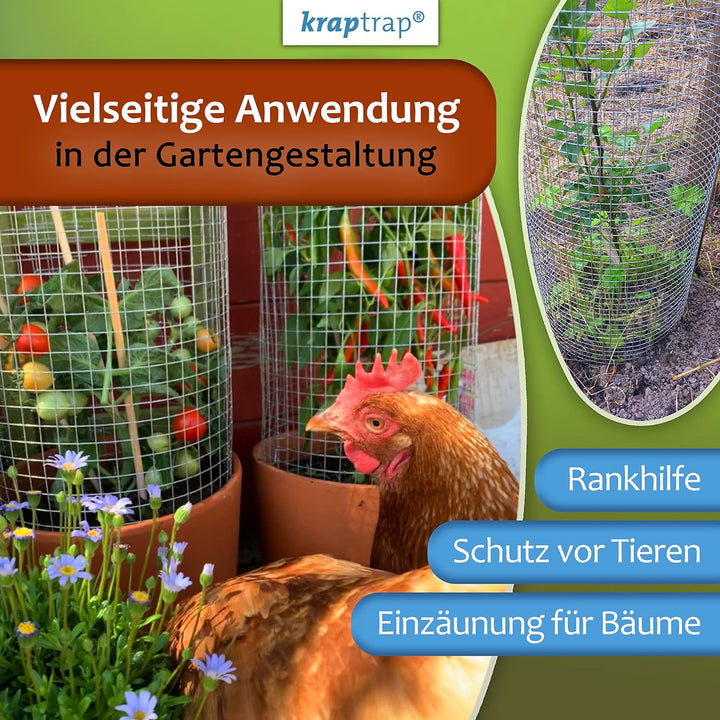 KrapTrap Volierendraht Drahtgitter I 19x19mm I 1m x 25m x 1,35mm I verzinkt I Drahtgitter als Vogeld