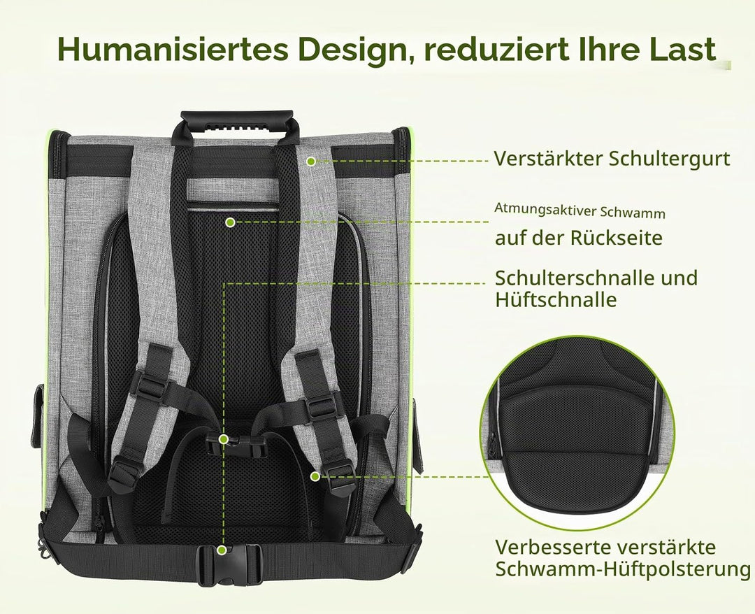 pecute Haustier Rucksack mit Netzfenster XL für 6-10 kg, Erweiterbarer Platz, Tragbare &amp; Faltbare Ka