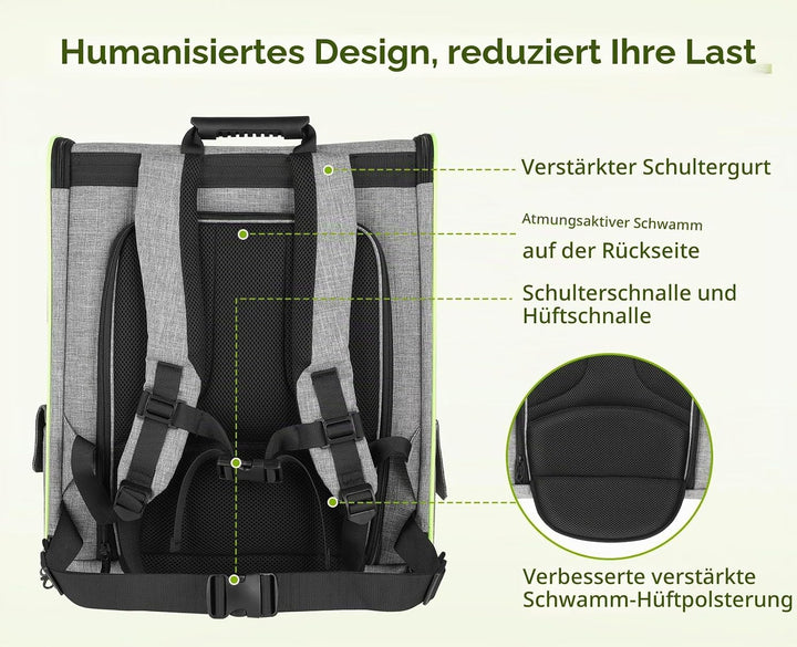 pecute Haustier Rucksack mit Netzfenster XL für 6-10 kg, Erweiterbarer Platz, Tragbare &amp; Faltbare Ka