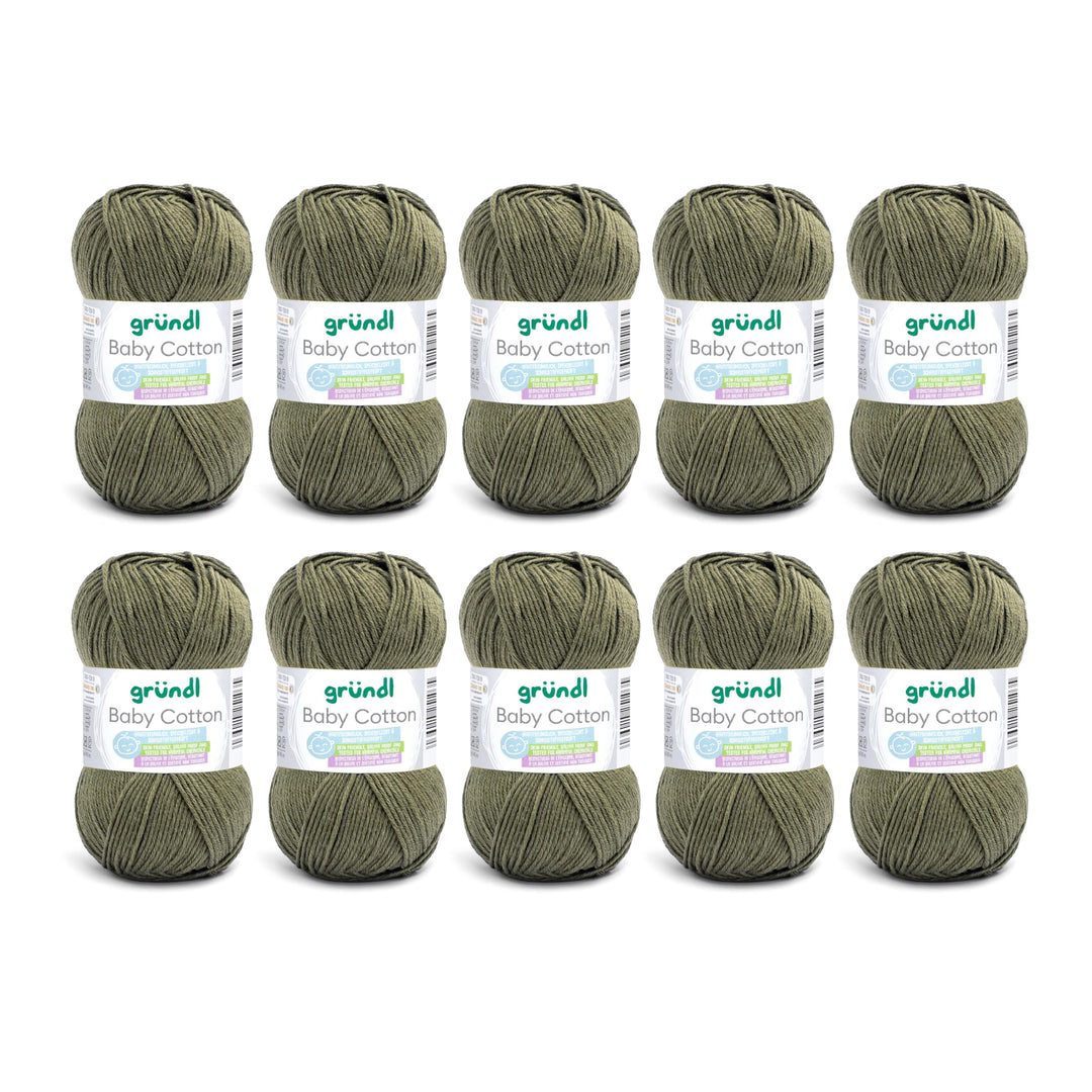 Gründl Baby Cotton Wolle zum Stricken und Häkeln, Babywolle aus 50% Baumwolle, 50% Polyacryl, strapa