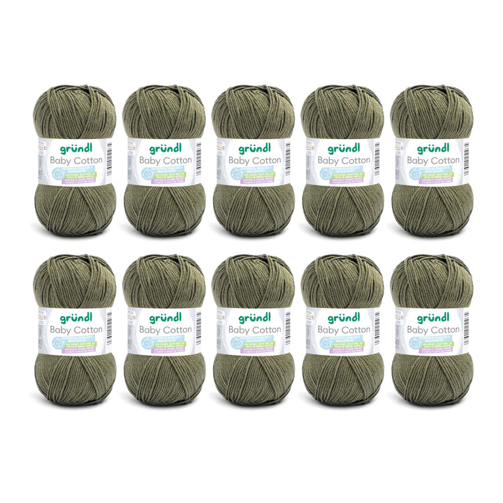 Gründl Baby Cotton Wolle zum Stricken und Häkeln, Babywolle aus 50% Baumwolle, 50% Polyacryl, strapa