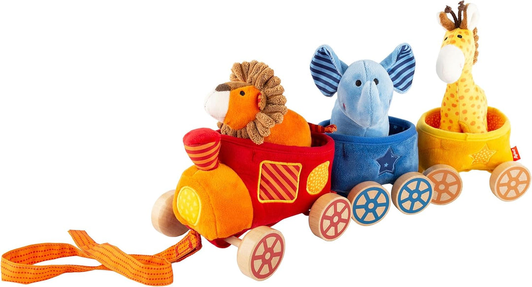 SIGIKID 41083 Safari-Zug Soft PlayQ Mädchen und Jungen Babyspielzeug empfohlen ab 3 Monaten mehrfarb