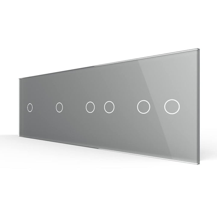 LIVOLO Nur Glasblende 4 Fach für Lichtschalter VL-C7-C2/C2/C1/C1-A Grau