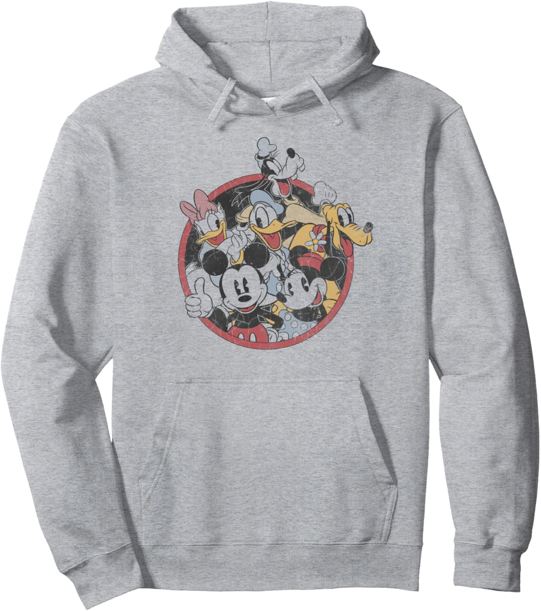 Disney Mickey And Friends Retro Group Circle Pullover Hoodie
