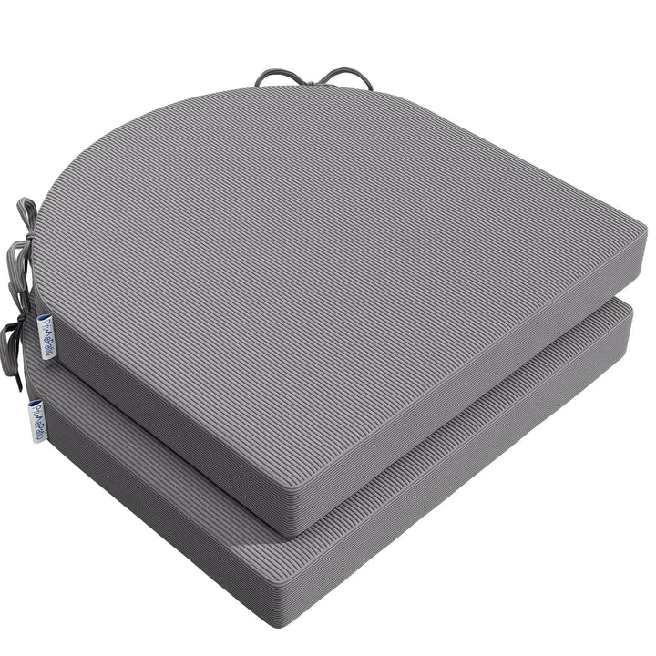 Stuhlkissen 45x45x5cm (2er-Set) Hellgrau - Hochdichter Schaumstoff Indoor/Outdoor für Küche, Esszimm