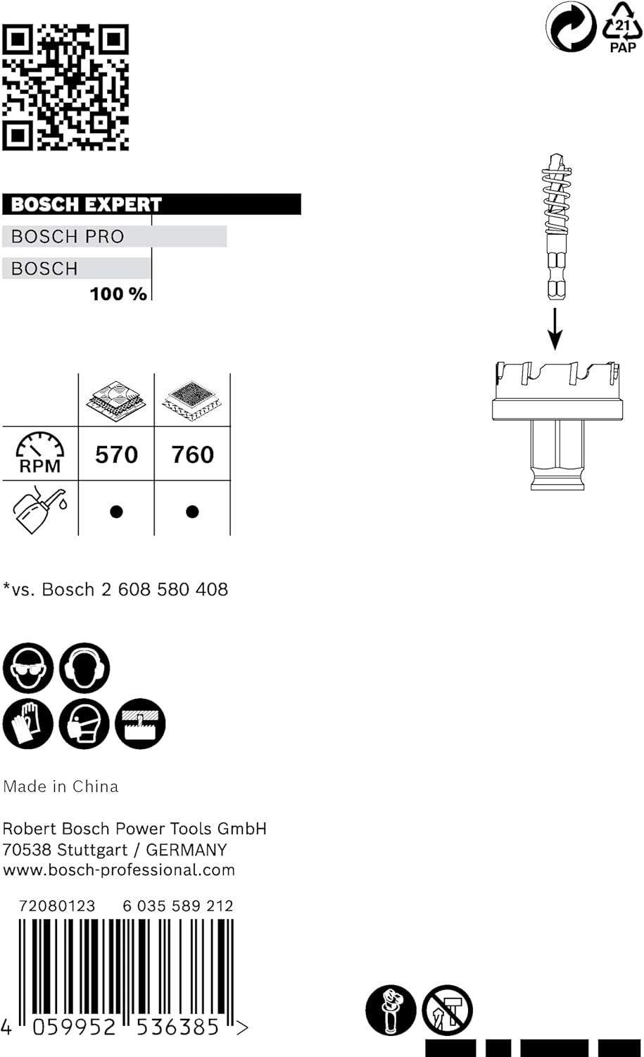 Bosch Professional 1x Expert Sheet Metal Lochsäge (für Stahlbleche, Edelstahlbleche, Ø 21 mm, Zubehö