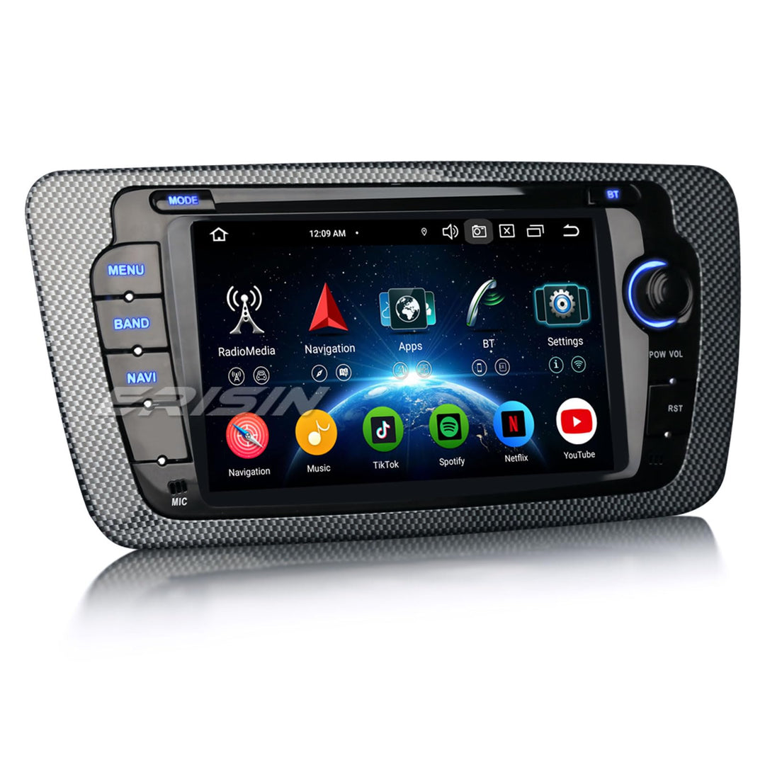 Erisin Android 14 8-Kern 4GB+64GB Autoradio GPS Navi für SEAT Ibiza 2009-2013 7 Zoll IPS Touchscreen