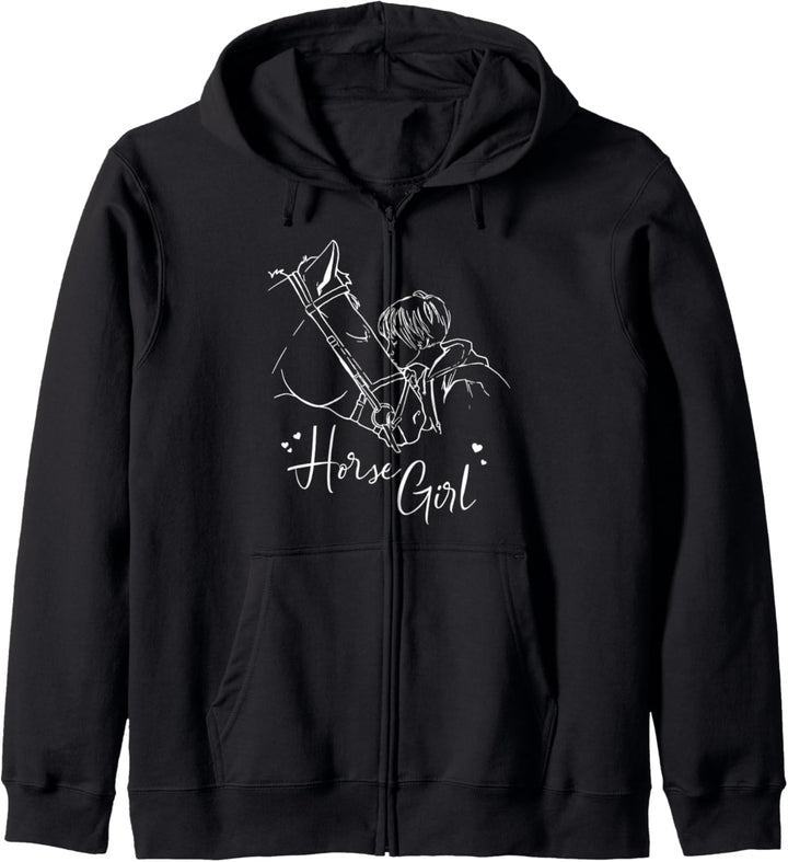 Horse Girl Pferde Geschenk Pferdebesitzer Reiterin Kapuzenjacke