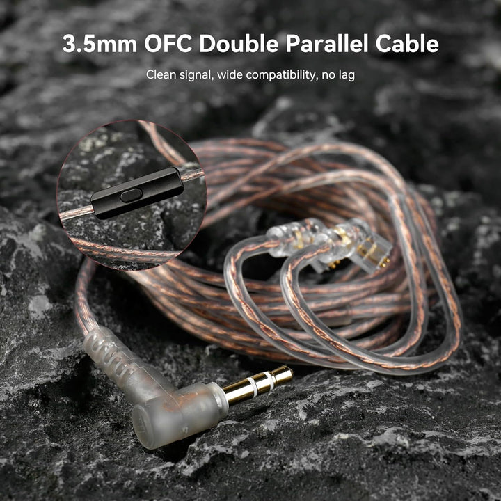 Yinyoo KBEAR BK1 Gaming-Kopfhörer mit Mikrofon, 10mm Dynamic Driver Gaming-Ohrhörer für FPS-Spieler,