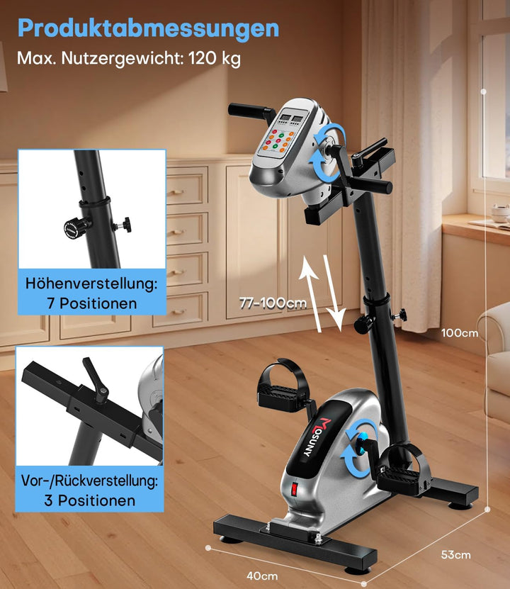 [Aktualisierte] Pedaltrainer, 2025 Neu Heimtrainer Senioren mit Widerstand & Geschwindigkeit, Elektr