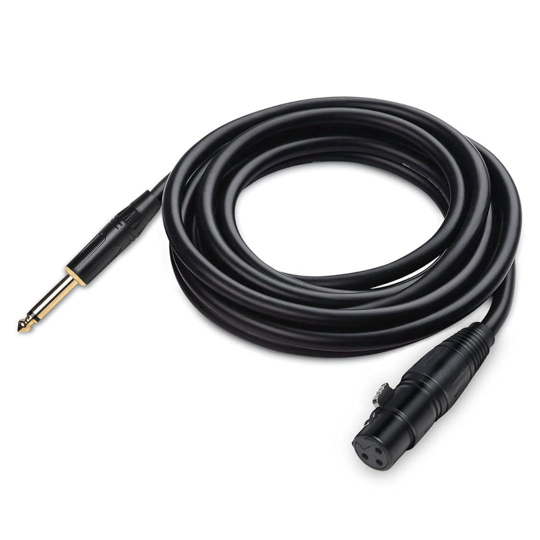 XLR-Kabel 5 m, XLR-Buchse auf 6,35 mm TS Mono mit 1/8 (3,5 mm) Adapter, XLR-Mikrofonkabel, Klinke, u