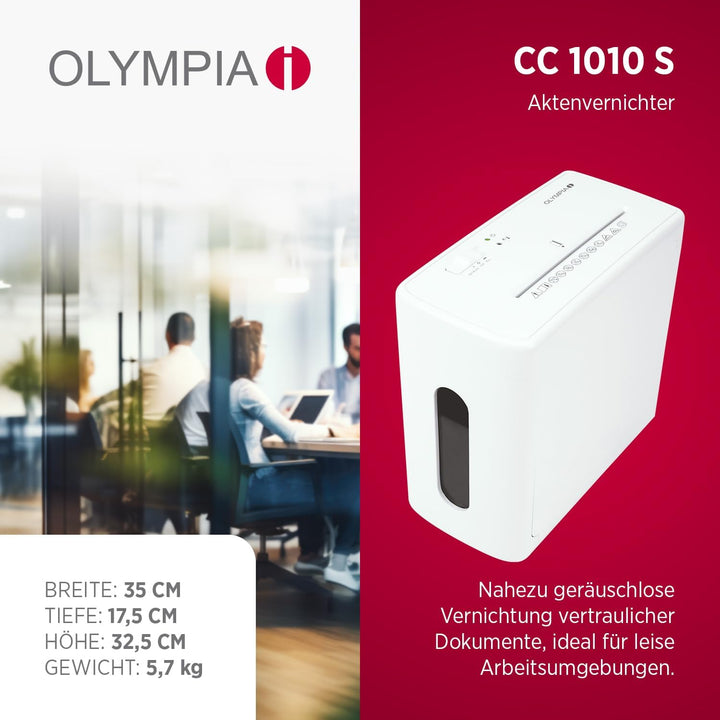 Olympia CC 1010 S Aktenvernichter | Papierschredder für Dokumente & Kreditkarten | Dokumentenschredd