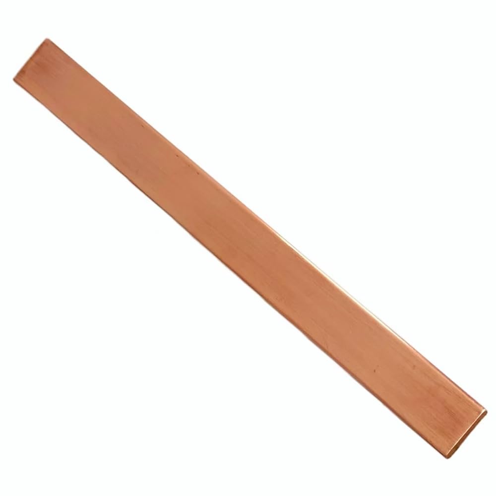 Coavoo Flache Kupferplatte, 4 mm x 25 mm x 150 mm, 1 Stück T2 reines Kupfer, flach, Kupferblech, fla