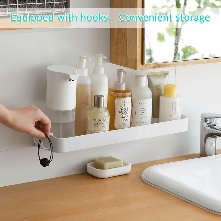 Badezimmerregale Ohne Bohren 2 Stück Kleberegal mit 6 Haken für Badezimmer Wandablage Bad Badezimmer