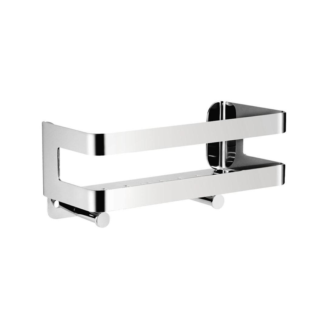 Duschablage Edelstahl Badezimmer Organizer, Duschregal mit Haken für Shampoo und Duschgel (Silber) (