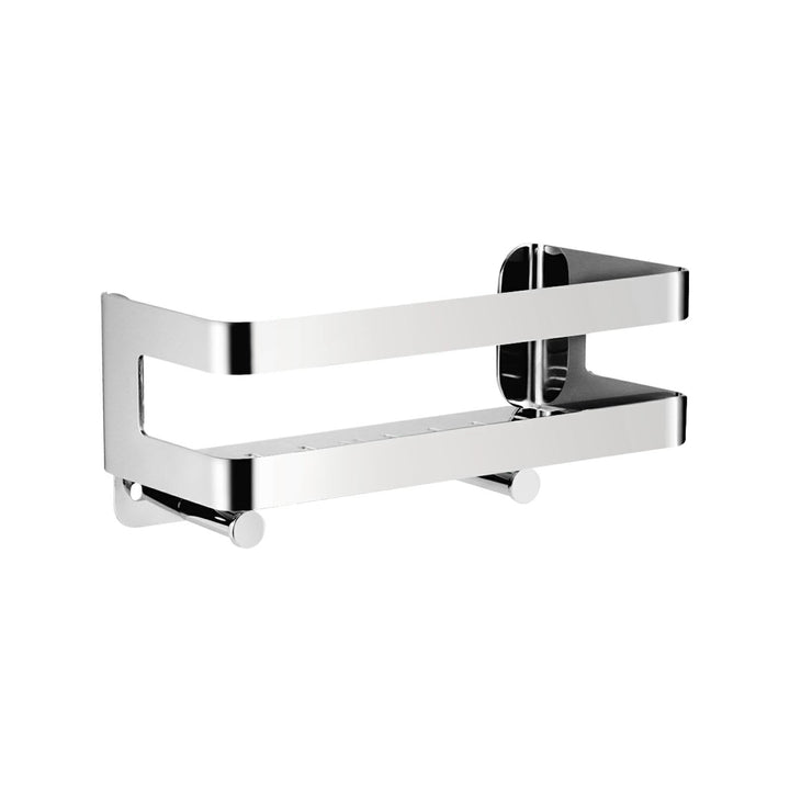 Duschablage Edelstahl Badezimmer Organizer, Duschregal mit Haken für Shampoo und Duschgel (Silber) (