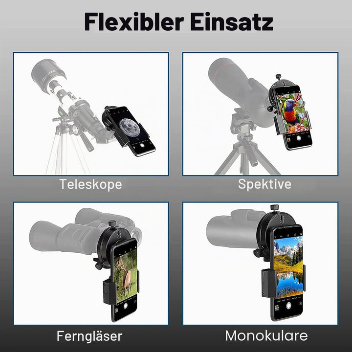 SOLOMARK Handy-Adapter - Fotografie-Adapterhalterung, funktioniert mit Ferngläsern, Monokularen, Spe