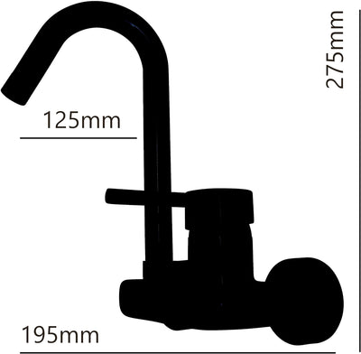 ATCO® Wandarmatur Küche Spültischarmatur Wasserhahn Einhebelmischer Küchenarmatur Einhandmischer Spü