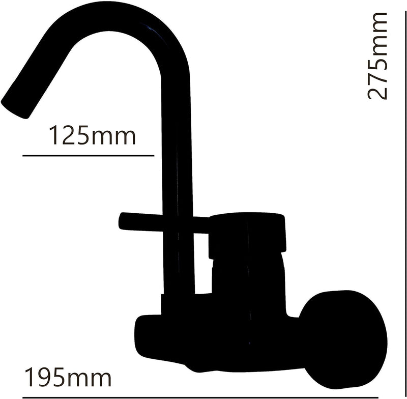 ATCO® Wandarmatur Küche Spültischarmatur Wasserhahn Einhebelmischer Küchenarmatur Einhandmischer Spü