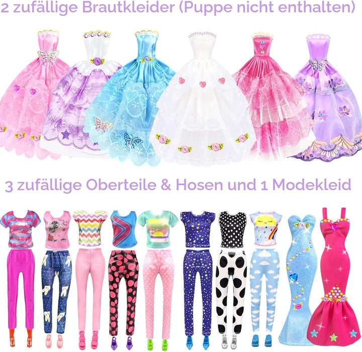 75 Kleidung für Puppen Kleidung Schmuck Zubehör Hochzeit Party Abendkleider für Puppen mit 1 Kleider