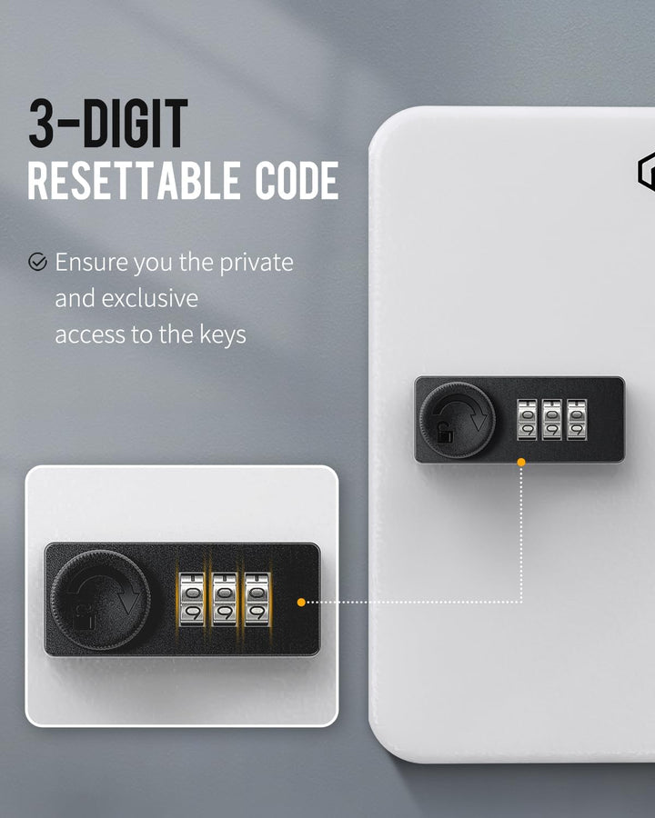 Uniclife 20 Position Schlüssel Kabinett mit Kombination Lock Resettable White Digital Security Stora