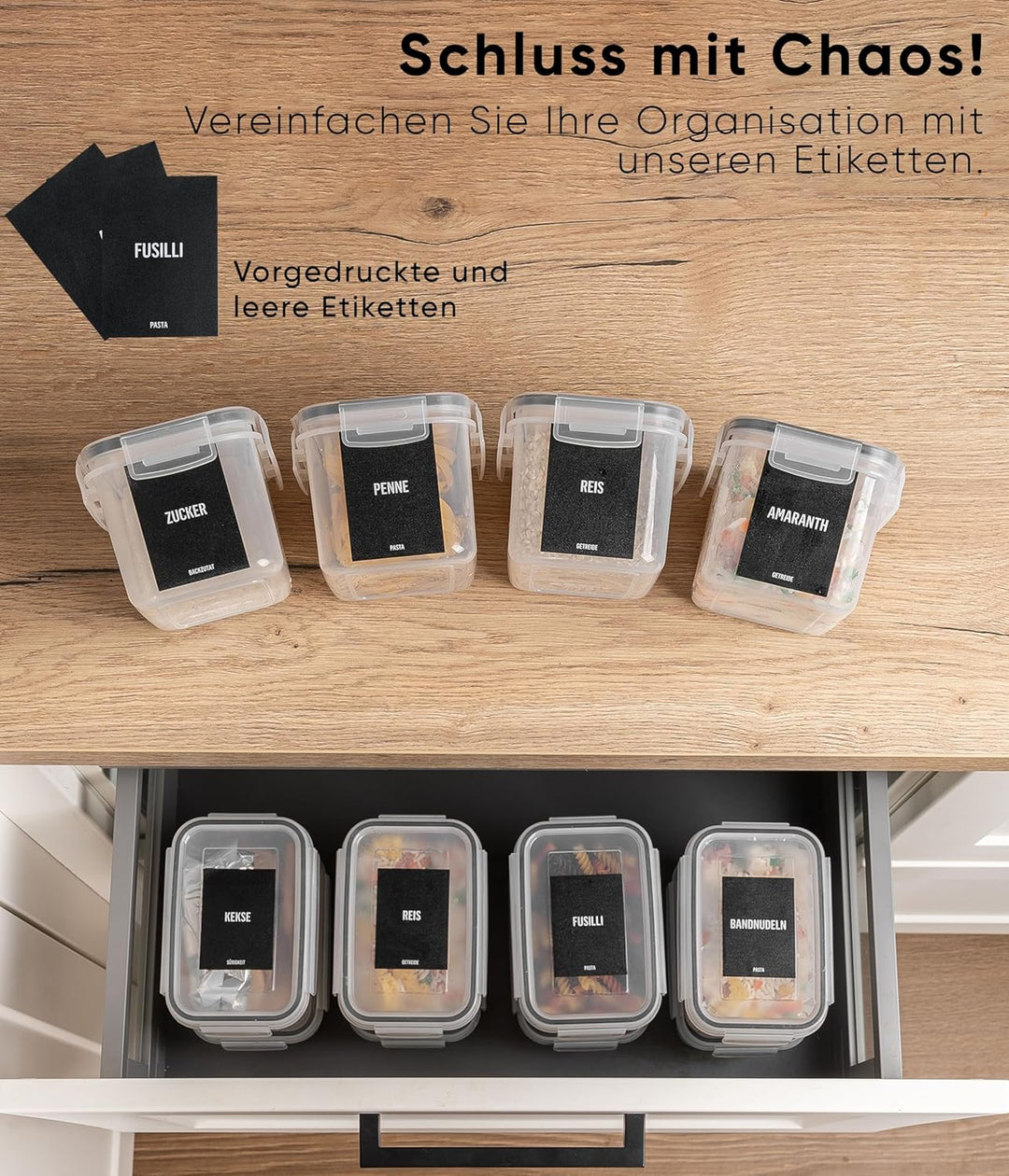 Deco haus Vorratsdosen mit Deckel 24 Set L - Aufbewahrungsbox Küche Luftdicht Vorratsbehälter - Fris
