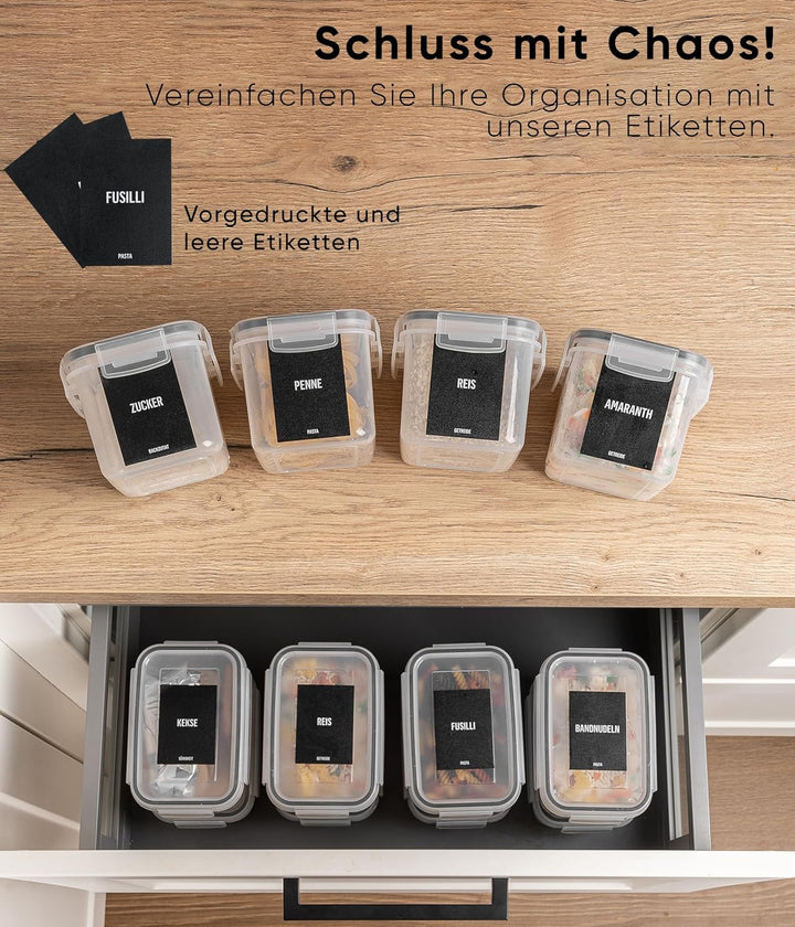 Deco haus Vorratsdosen mit Deckel 24 Set L - Aufbewahrungsbox Küche Luftdicht Vorratsbehälter - Fris
