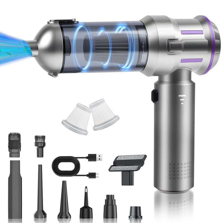 GuKKK 4-in-1 Akku-Handstaubsauger, 16000 Pa Mini-Staubsauger, kabellos, tragbar, mit 2 Filtern, bürs