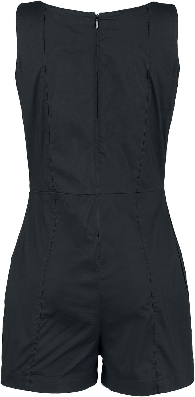 Queen Kerosin Basic Jumpsuit Frauen Jumpsuit schwarz M 55% Baumwolle, 45% Viskose Fashion & Style