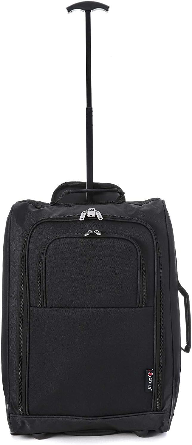 5 Cities Set von 2 Leichtgewicht Handgepäck Kabinengepäck Flugtasche Koffer Trolley Gepäck