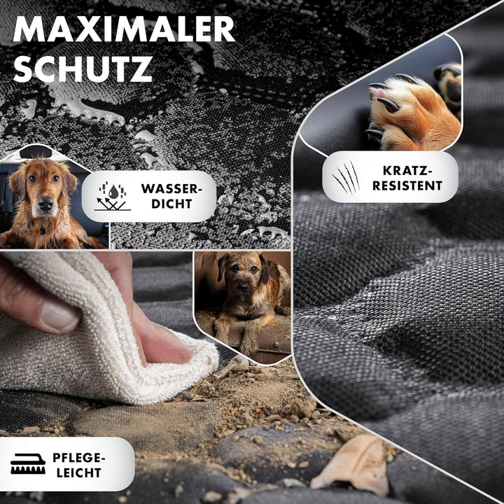 Walser Premium Auto Hundedecke Rocky, 100% wasserdichte Rücksitz Autoschondecke inkl. Seitenschutz u