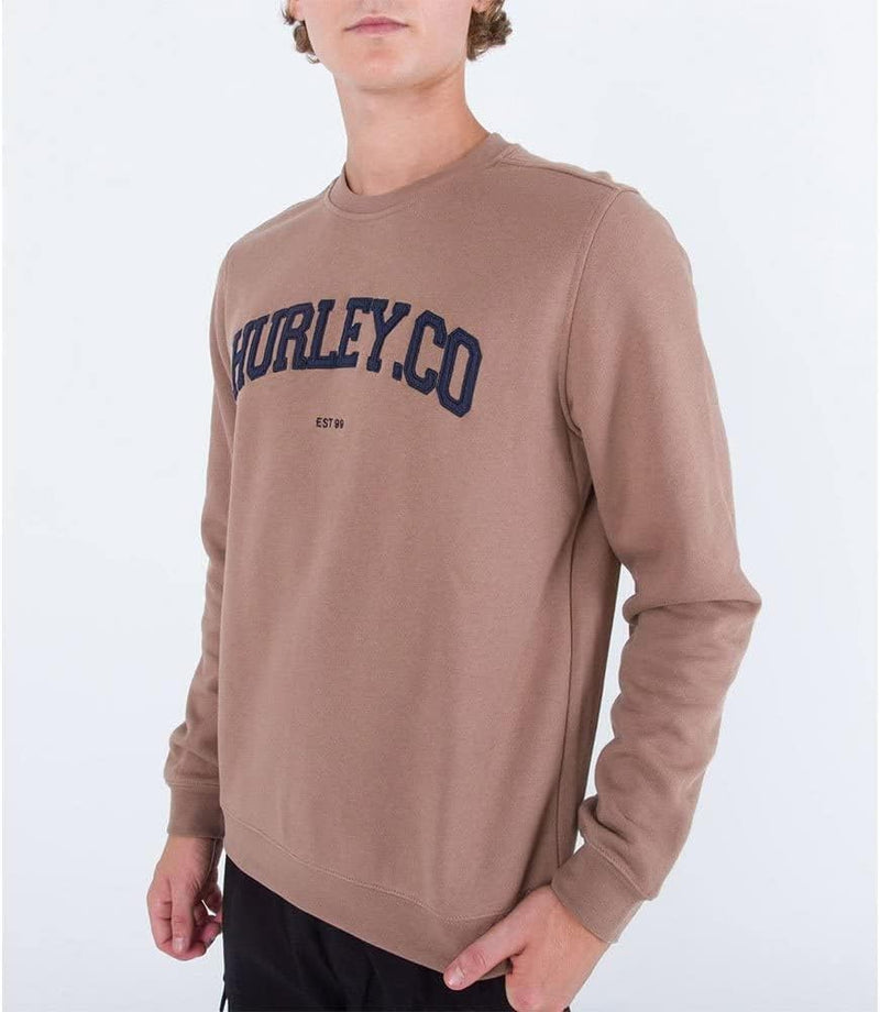 Hurley Herren Applikation Crew Sweatshirt S Taupe, S Taupe