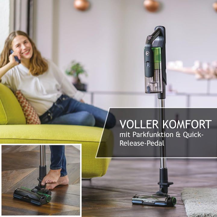 Hoover Akku-Staubsauger Tierhaare HF9 PET I Bis zu 240 m² bzw. 60 Min Laufzeit mit 2 Akkus I Leistun
