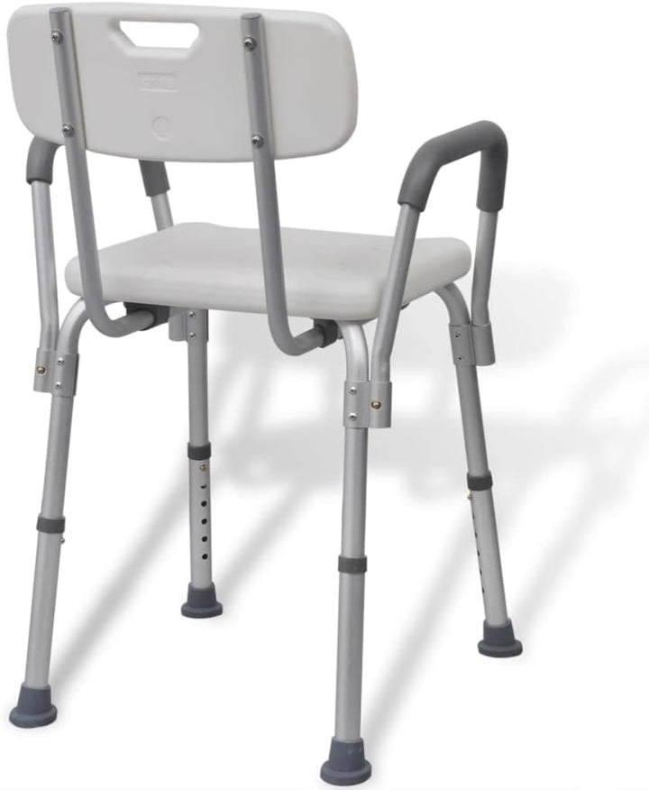vidaXL Duschstuhl mit Arm-& Rückenlehne Aluminium Duschsitz Badestuhl Badhocker
