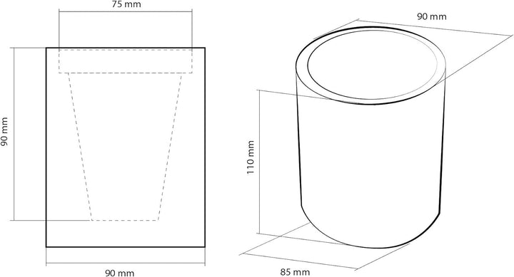 CONCRETTE Blumentopf Blumenkübel Zement-Pflanzkübel Übertopf aus Beton Tranquility Ø 7,5 cm | 17 Far