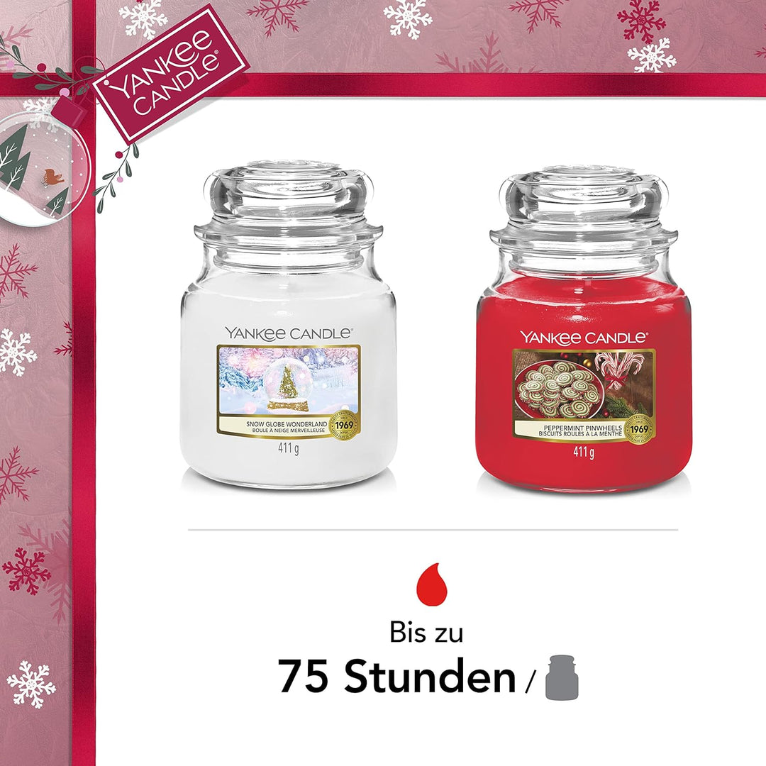 Yankee Candle Geschenkset | 2 mittelgrosse Duftkerzen im Glas | Snow Globe Wonderland Kollektion | P